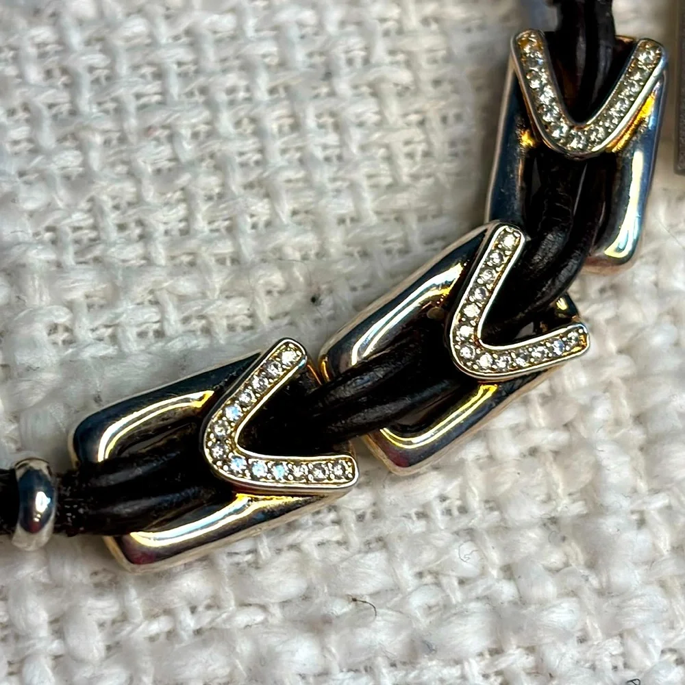 NWT UNO de 50 Leather Gold Links Bracelet - Picture 7 of 10